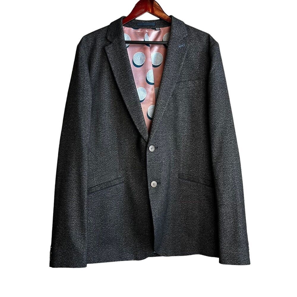 Ted Baker London Blazer Mens Size Ted 6 US 48 Tall Gray Jacket Sport Coat